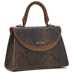 Miraggio Barbara Brown Medium Animal Effect Satchel Handbag image 5