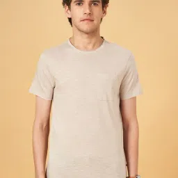 Urban Ranger by Pantaloons Peyote Cotton Slim Fit Texture T-Shirt-picture-17