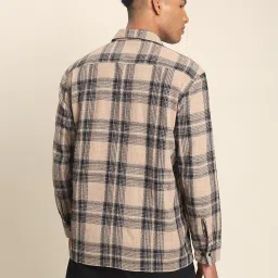 Bene Kleed Beige Checks Shirts image 5