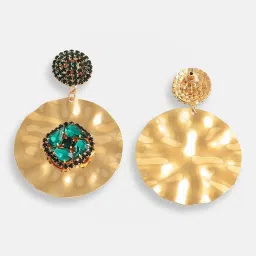 Sohi Gold Plated Designer Stone Party Drop Earrings image 5