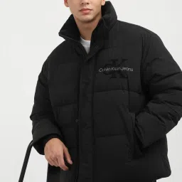 Calvin Klein Black Oversized Fit Quilted Jacket image 5