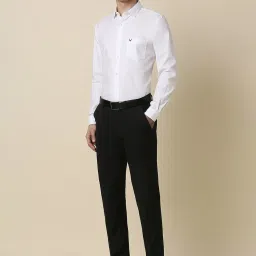 allen solly Men Black Slim Fit Solid Formal Trousers image 5