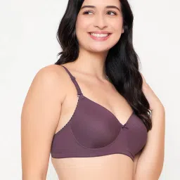 Clovia Purple Polyamide Solid Padded Full Cup Wire Free T-Shirt Bra image 5