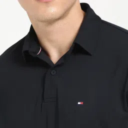 Tommy Hilfiger Navy Cotton Regular Fit Polo T-Shirt image 5