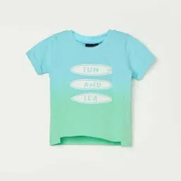Juniors by Lifestyle Blue Cotton Printed T-Shirt-image-34