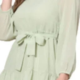 Strong & Brave Sage Green Regular Fit Midi Dress image 5
