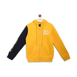 Blue Giraffe Kids Yellow Color Block Pattern Hoodie-picture-32