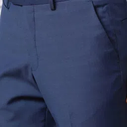 Louis Philippe Navy Slim Fit Trousers image 5