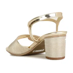 Bata Women's ELLIE E 23 Gold Ankle Strap Sandals image 5