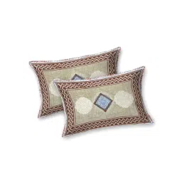 JaipurFabric Green Cotton 180 TC Block Printed Bedsheet with 2 Pillow Covers image 5