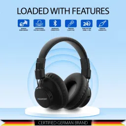 Blaupunkt BH41 Over Ear BT Wireless Headphones with Built in Mic & TurboVolt Fast Charging (Black) image 5
