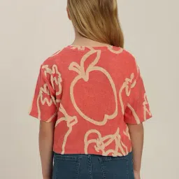 VERO MODA GIRL Coral Paradise Cotton Printed T-Shirt image 2