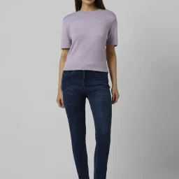 Van Heusen Navy Skinny Solid Jeans image 5