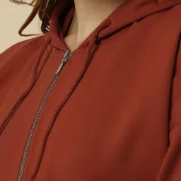Allen Solly Maroon Solid Hoodie image 5