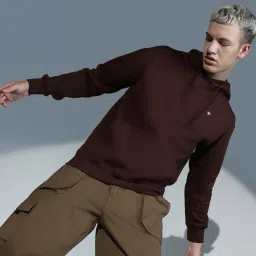 Hubberholme Brown Cotton Regular Fit Printed Hooded Sweatshirt image 5