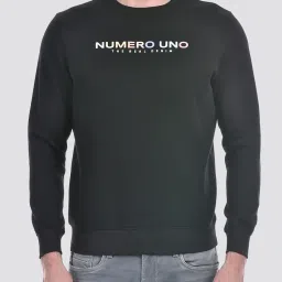 Numero Uno Black Regular Fit Printed Sweatshirt image 5