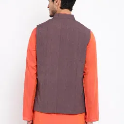 Fabindia Purple Mandarin Collar Nehru Jacket image 2