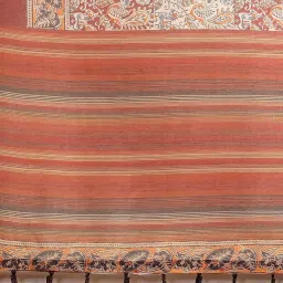 Silk Land Off-White & Brown Printed Saree With Unstitched Blouse image 5