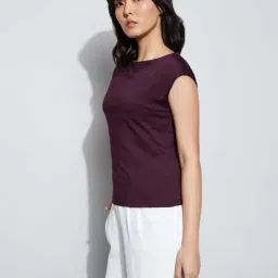 Code By Lifestyle Wine Regular Fit Top image 3