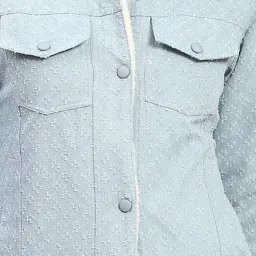 Monte Carlo Light Blue Self Design Jacket image 5