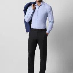 Van Heusen Black Slim Fit Texture Trousers image 5