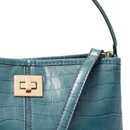 Accessorize London Rosie Blue Textured Medium Handbag image 5