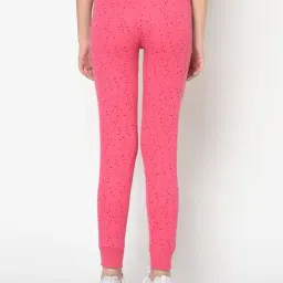 FEMEA Pink Cotton Blend Polka Dot Joggers image 2