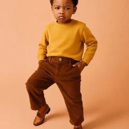 MiArcus Kids Brown Straight Fit Trousers-picture-7