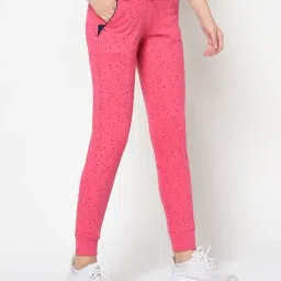 FEMEA Pink Cotton Blend Polka Dot Joggers image 4