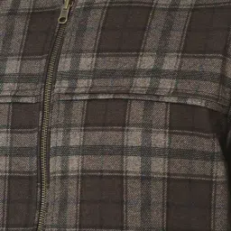 Crimsoune Club Brown & Black Regular Fit Check Reversible Jacket image 4