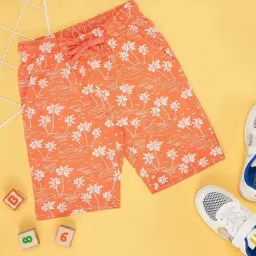 Pantaloons Junior Orange Cotton Floral Print Shorts-picture-41