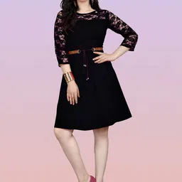 Dream Beauty Fashion Women Crepe Fit & Flare Dress-picture-35