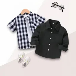 VANI COUTURE Boys Gingham Checks Checked Casual Shirt-picture-31