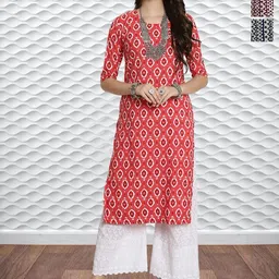 HERE&NOW Women Pack of 3 Ethnic Motifs Printed Kurta-picture-19