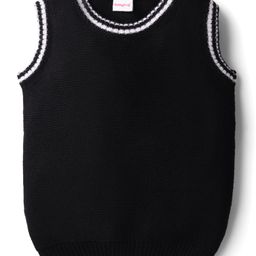 Babyhug Knit Sleeveless Solid Color Pullover Sweater Vest - Black-picture-25