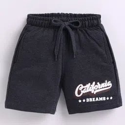 Parrot Crow Cotton Knit California Dreams Text Printed Shorts - Charcoal Grey-picture-36