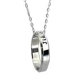 Vientiq Men 925 Sterling Silver-Plated Stone Studded Ring Circular Pendant With Chain-picture-37