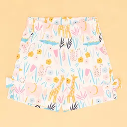 Pantaloons Baby Pack Of 3 Giraffe & Floral Printed Shorts - Multi Colour image 3