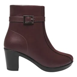 Shoetopia Embroidered Zipper Closure Boots - Brown image 4