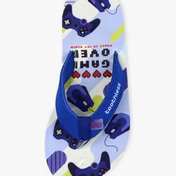 Toothless Game Over Text Printed Flip Flops - Blue image 5