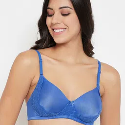 Clovia Blue Solid Non-Wired Lightly Padded Everyday Bra BR2059P0836E image 1
