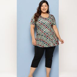 Aarika Plus Size Geometric Printed Swimming Dress-picture-41