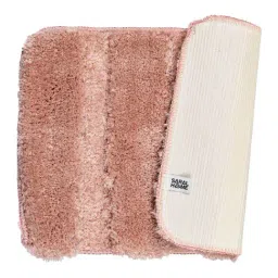 Saral Home Pink Polyester Fluffy Soft Bathmat - Set of 2 (35x50 cm) image 3