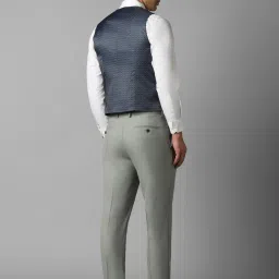 Louis Philippe Green Slim Fit Textured Three Piece Suit image 5