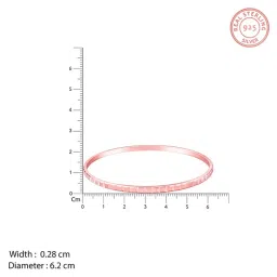 GIVA 92.5 Sterling Silver Rose Gold Linear Cuts Bangle image 5