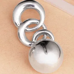 Rubans Silver-Plated Classic Circular Beaded Drop Earrings image 5