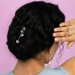 shaya Shaya, Bring in the Smiles Heart Bun Stick in 925 Silver image 5