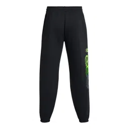Under Armour Black Cotton Loose Fit Printed Sports Joggers image 4