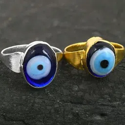 MEMOIR Unisex Pack of 2 Evil Eye Finger Ring-picture-45