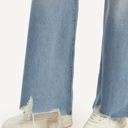 Levi's Light Blue Cotton Slim Fit Distressed Jeans image 5